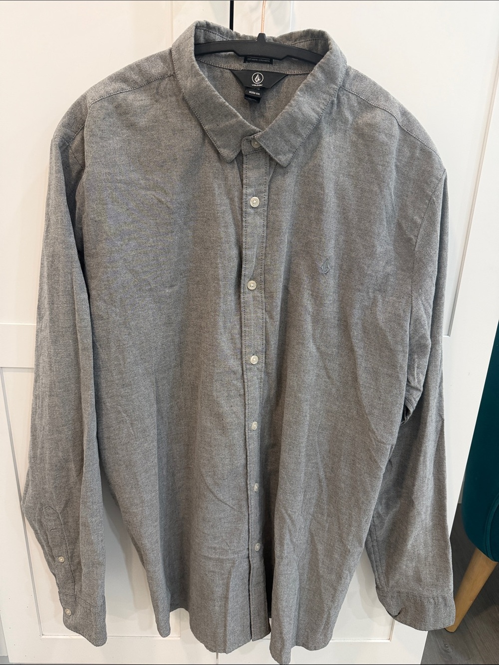Volcom Men's Casual Button-Down Shirt - Heather Gray
